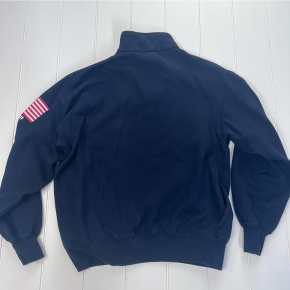 MINT Rare Vintage Polo Ralph Lauren USA Women’s L 1/4 Zip Sweatshirt Pink Flag - Picture 3 of 3